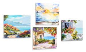 Set di quadri – Alba sul mare
