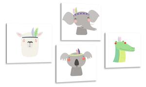 Set di quadri – Animali adorabili con piuma