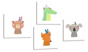 Set di quadri – Indiani animali adorabili
