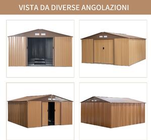 Casetta Box Da Giardino 340x386x200 Cm In Acciaio E Polipropilene Giallo