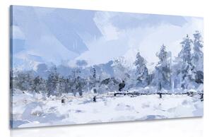 Quadro su tela – Neve nel bosco