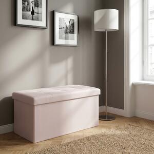 DecHome Cassapanca in Ecopelle Panca contenitore Dimensioni 76x38x38 cm colore Rosa Pallido