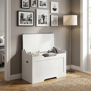 DecHome Cassapanca in Legno Panca contenitore Dimensioni 75x40x56 cm colore Bianco