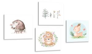 Set di quadri – Animali in colori tenui