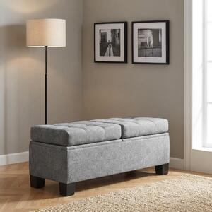 DecHome Cassapanca in Tessuto Panca contenitore Dimensioni 116x41x47 cm colore Grigio