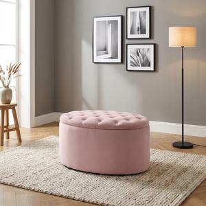 DecHome Cassapanca in Velluto Panca contenitore Dimensioni 71x52x42 cm colore Rosa