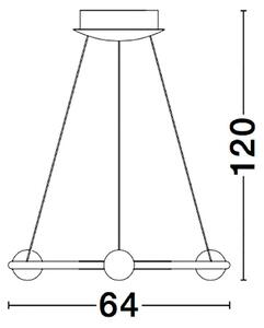 Luce dimmerabile Celia con telecomando, variante: 36 W, 3000 K, 2036 lm, Ø 640 mm, oro
