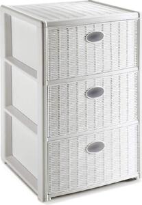 STEFANPLAST Cassettiera Multiuso 3 Cassetti in Plastica colore Bianca - 30462 Elegance