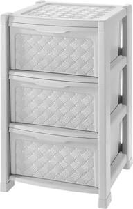 Tontarelli Cassettiera Multiuso 3 Cassetti in Plastica 38.5x39x63.5 cm colore Bianco - 8025646112