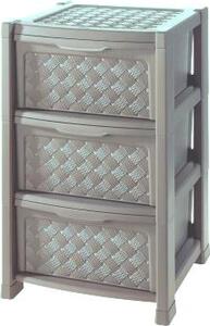 Tontarelli Cassettiera Multiuso 3 Cassetti in Plastica colore Talpa - 8025646908 Arianna