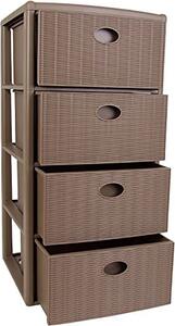 STEFANPLAST Cassettiera Multiuso 4 Cassetti in Plastica 40x40x80 cm colore Tortora - 30401 Elegance