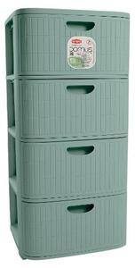 STEFANPLAST Cassettiera Multiuso Salvaspazio 4 Cassetti in Polipropilene 40x40x80 cm colore Verde - Domus Home Collection