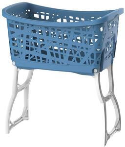 Bama Cesta Bucato Stand Up 44 L cm 60.5x39.5x68.5h colore Blu e Bianco - BM70165