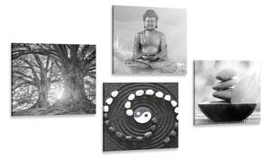 Set di quadri – Feng Shui in stile bianco e nero