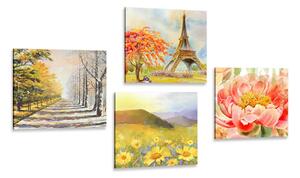 Set di quadri – Pittura a olio in stile romantico