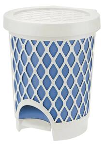 Tontarelli Cestino Gettacarte Cestino Rifiuti Rotondo 16 Litri in Plastica con Decoro colore Azzurro e Bianco - 8105339-A7Q