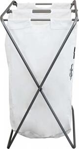 DecHome Cesto Porta Bosch In Ferro e Stoffa colore Bianco - HO806076
