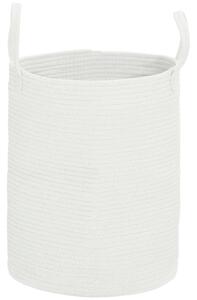 DecHome Cesto Portabiancheria da 36L Portatile e Pieghevole con Manici in Cotone Naturale 38x45 cm colore Crema - 170CWS419