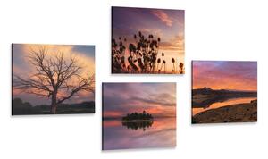 Set di quadri – Natura piena di colori romantici