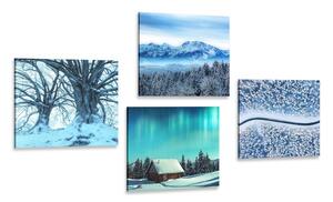 Set di quadri – Paesaggio innevato