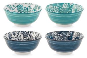 Set 4 coppe Victoria in porcellana decorata colori assortiti cm 16