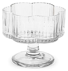 Set 6 coppe con piede Aura in vetro trasparente ondulato forma fiore cc 310