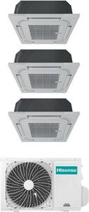 Hisense Climatizzatore a Cassetta 4 Vie Trial Split 9000 + 9000 + 12000 btu Condizionatore con Pompa di Calore Classe A++/A+ (Unit Interna + Unit