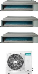 Hisense Climatizzatore Canalizzato Trial Split 12000 + 12000 + 12000 btu Condizionatore con Pompa di Calore Classe A++/A++ (Unit Interna + Unit E
