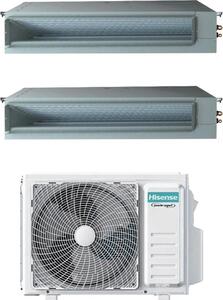 Hisense Climatizzatore Canalizzato Dual Split 9000 + 18000 btu Condizionatore con Pompa di Calore Classe A++/A+ (Unit Interna + Unit Esterna) Com