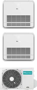 Hisense Climatizzatore Console Dual Split 12000+12000 btu Condizionatore con Pompa di Calore Classe A++/A++ serie Turbo Comando Wireless Incluso (U
