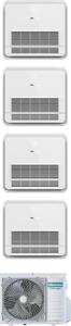 Hisense Climatizzatore Console Quadri Split 9+9+9+12 btu Condizionatore con Pompa di Calore Classe A++/A+ serie Turbo Comando Wireless Incluso (Uni