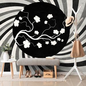 Carta da parati – Sfondo grunge asiatico bianco e nero