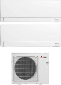 MITSUBISHI Climatizzatore Dual Split Inverter 12000 + 12000 Btu Condizionatore con Pompa di Calore Classe A+++/A++ (Unit Interna + Unit Esterna )