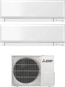 MITSUBISHI Climatizzatore Dual Split Inverter 12000 + 12000 Btu Condizionatore con Pompa di Calore Classe A+++/A++ Gas R32 (Unit Interna + Unit E