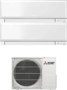 MITSUBISHI Climatizzatore Dual Split Inverter 12000 + 12000 Btu Condizionatore con Pompa di Calore Classe A++/A+ R32 (Unit Interna + Unit Esterna