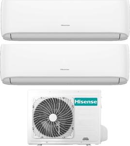 Hisense Climatizzatore Dual Split Inverter 7000+7000 Btu /h Condizionatore con Pompa di Calore Classe A++/A+ Gas R32 WiFi (Unit Interna + Unit Es