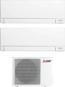 MITSUBISHI Climatizzatore Dual Split Inverter 9000 + 12000 Btu Condizionatore con Pompa di Calore Classe A+++/A++ (Unit Interna + Unit Esterna ) 