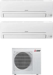 MITSUBISHI Climatizzatore Dual Split Inverter 9000 + 12000 Btu Condizionatore con Pompa di Calore Classe A++/A+ Gas R32 (Unit Interna + Unit Este