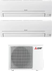 MITSUBISHI Climatizzatore Dual Split Inverter 9000 + 12000 Btu Condizionatore con Pompa di Calore Classe A++/A+ Gas R32 (Unit Interna + Unit Este