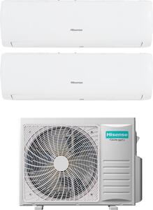 Hisense Climatizzatore Dual Split Inverter 9000 + 9000 Btu /h Condizionatore con Pompa di Calore Classe A++/A+ Gas R32 WiFi (Unit Interna + Unit 