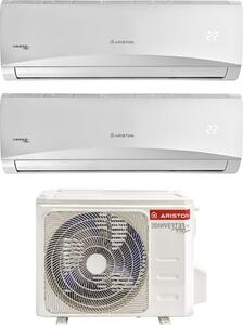 Ariston Climatizzatore Dual Split Inverter 9000 + 12000 Btu Condizionatore con Pompa di Calore Classe A+/A Gas R32 (Unit Interna + Unit Esterna) 