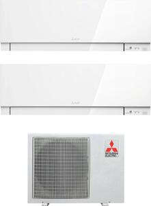 MITSUBISHI Climatizzatore Dual Split Inverter 9000 + 9000 Btu /h Condizionatore con Pompa di Calore Classe A+++/A++ Gas R32 colore Bianco (Unit In