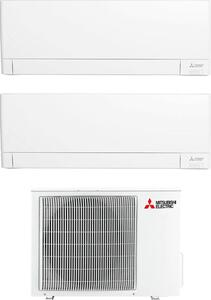 MITSUBISHI Climatizzatore Dual Split Inverter 9000 + 9000 Btu Condizionatore con Pompa di Calore Classe A++/A Gas R32 Wifi (Unit Interna + Unit E