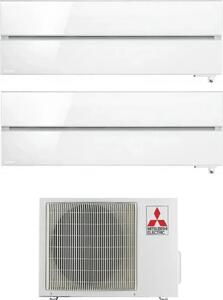 MITSUBISHI Climatizzatore Dual Split Inverter 9000 + 9000 Btu Condizionatore con Pompa di Calore Classe A++/A Gas R32 Wifi (Unit Interna + Unit E