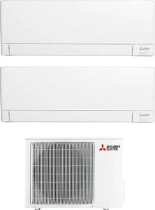 MITSUBISHI Climatizzatore Dual Split Inverter 9000 + 9000 Btu Condizionatore con Pompa di Calore Classe A+++/A++ Gas R32 (Unit Interna + Unit Est