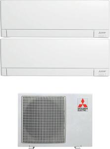 MITSUBISHI Climatizzatore Dual Split Inverter 9000+12000 btu Condizionatore con Pompa di Calore Classe A++/A++ Gas R32 (Unit Interna + Unit Ester