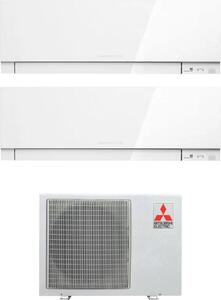 MITSUBISHI Climatizzatore Dual Split Inverter 9000+12000 Btu Condizionatore con Pompa di calore Classe A++/A+ Gas R32 Wifi (Unit Interna + Unit E