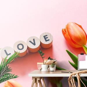 Carta da parati – Cubi con scritta Love