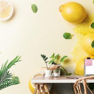 Carta da parati – Limoni con menta