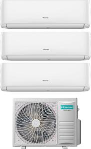 Hisense Climatizzatore Trial Split Inverter 12000+12000+12000 Btu Condizionatore con Pompa di Calore Classe A++/A+ Gas R32 WIFI (Unit Interna + Un